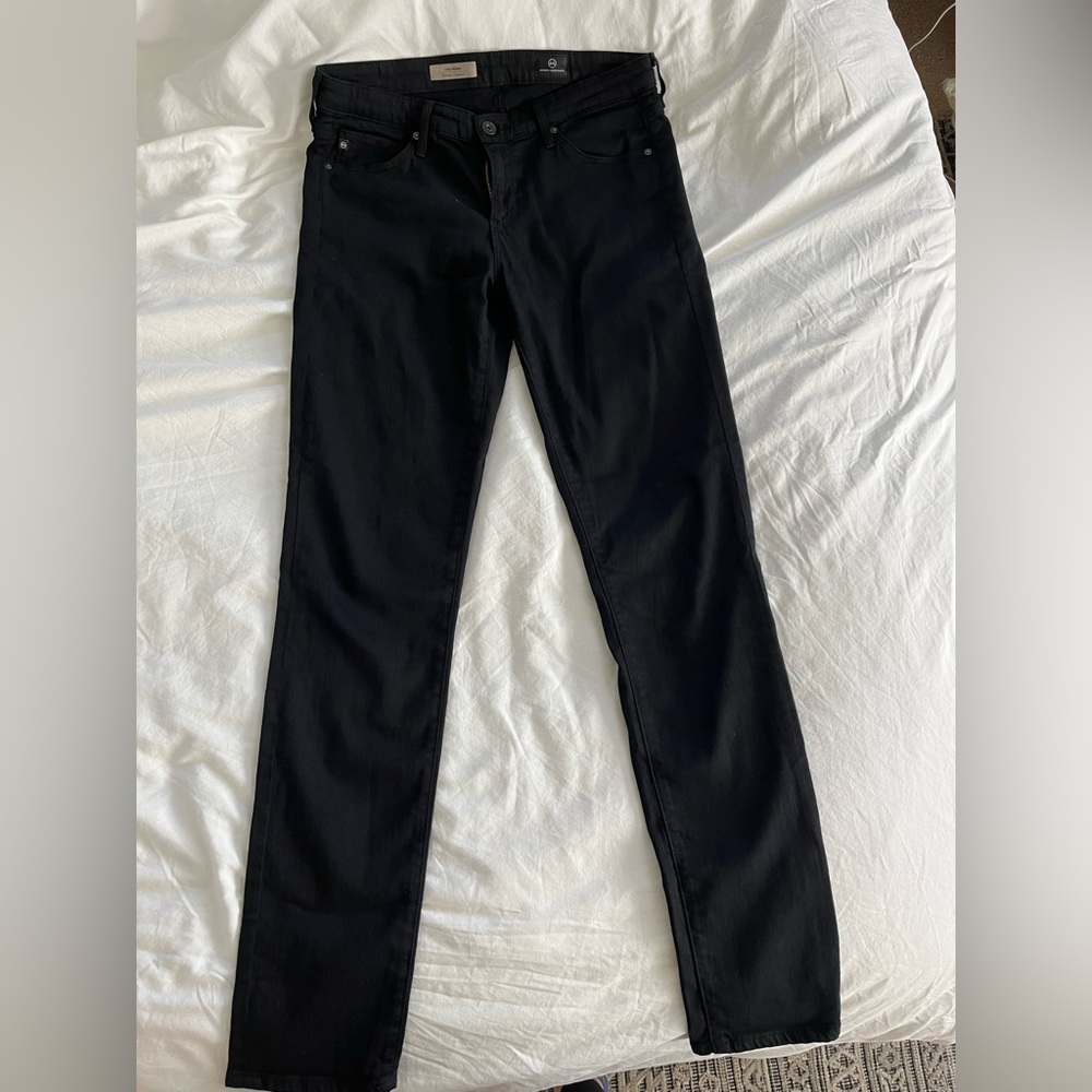 AG denim The Prima mid rise cigarette in black size 28